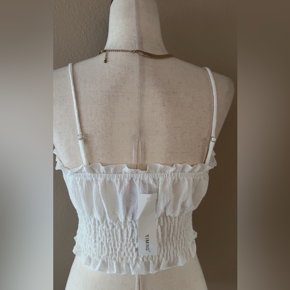 Stylish and cute Crop shirred top with adjustable straps - Picture 6 of 8